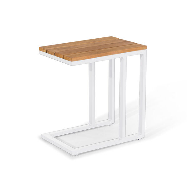 Maze - Oslo Teak Top U-Shaped Side Table - White product image