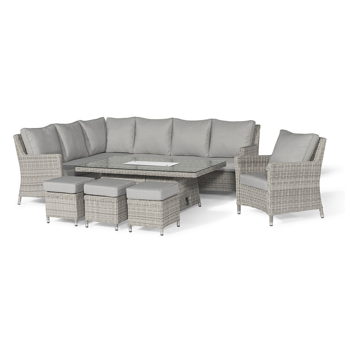 Maze - Oxford Corner Rattan Dining Set with Fire Pit Rising Table and Armchair product image