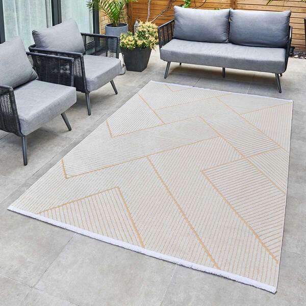 Jazz - Geometric Amber Indoor and Outdoor Rug - 290cm x 190cm product image