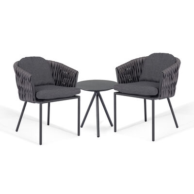 Maze - Marina Rope Weave Bistro Set - Charcoal product image