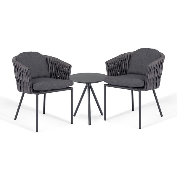 Maze - Marina Rope Weave Bistro Set - Charcoal product image