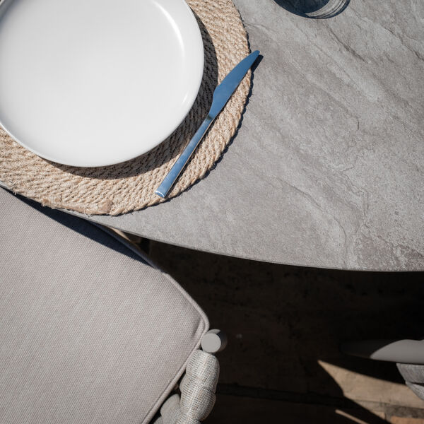 Maze - Milan Rope Weave 6 Seat Oval Dining Set with Lazy Susan - Cool Linen product image
