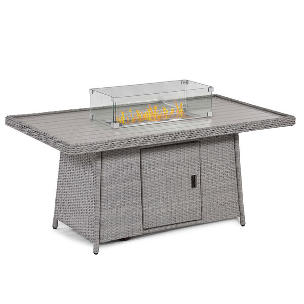 Maze - Ascot 3 Seat Rattan Sofa Dining Set with Fire Pit Table & Weatherproof Cushions product image