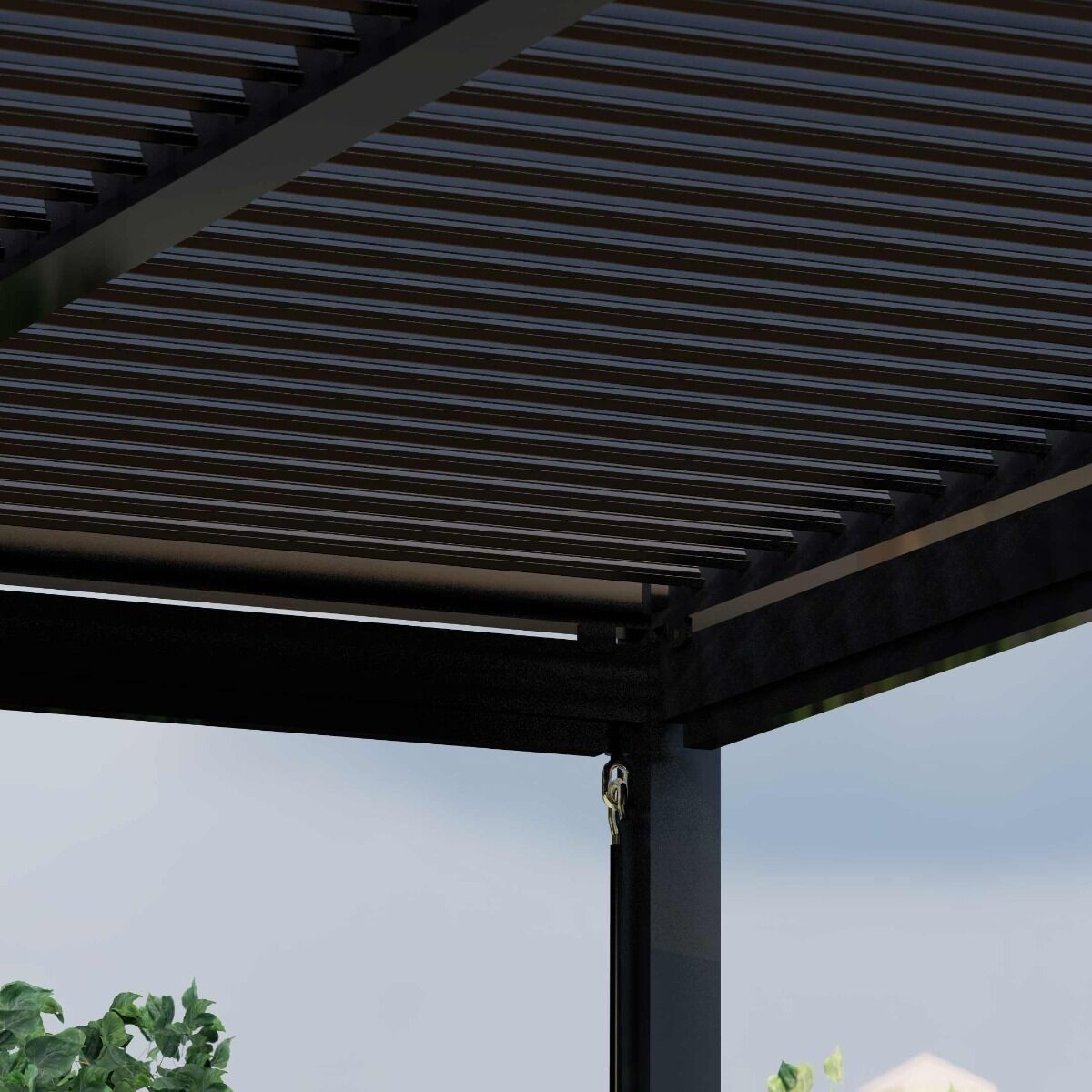Maze Como - 3m x 4m Aluminium Metal Outdoor Garden Pergola with 4 Drop Sides & LED Lighting - Grey product image