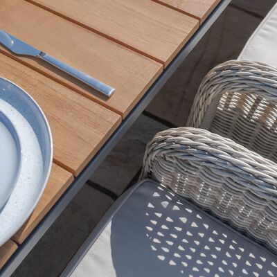 Maze - Jakarta Teak Extending 6 - 10 Seat Rectangular Dining Table with 10 Oxford Heritage Rattan Dining Chairs product image