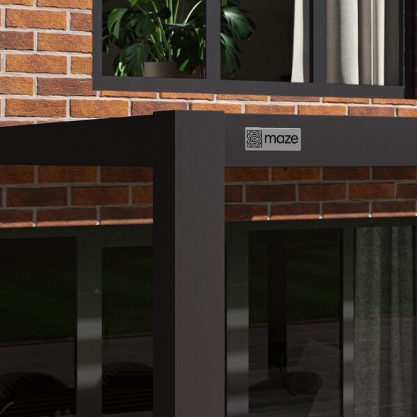 Maze Como - 3m x 4m Lean To Wall Aluminium Metal Outdoor Garden Pergola - Grey product image