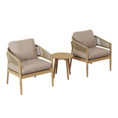 Maze - Porto Rope Weave Lounge Set with Small Round Side Table product image