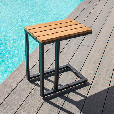 Maze - Oslo Teak Top U-Shaped Side Table - Grey product image