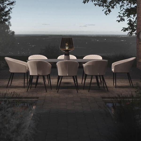 Maze - Outdoor Fabric Ambition 8 Seat Oval Dining Set - Oatmeal product image