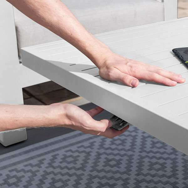 Maze - Amalfi 3 Seat Aluminium Sofa Set with Rising Table plus Armchairs & Footstools - White product image