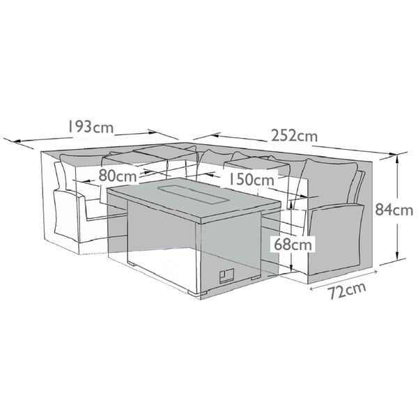 Maze - Kingston Corner Fire Pit Set - Garden Furniture Cover product image