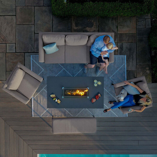 Maze - Outdoor Fabric Pulse 3 Seat Sofa Set with Fire Pit Table - Taupe product image