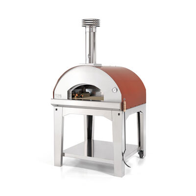 Fontana - Marinara Wood Burning Build in Pizza Oven with Trolley - Rosso product image