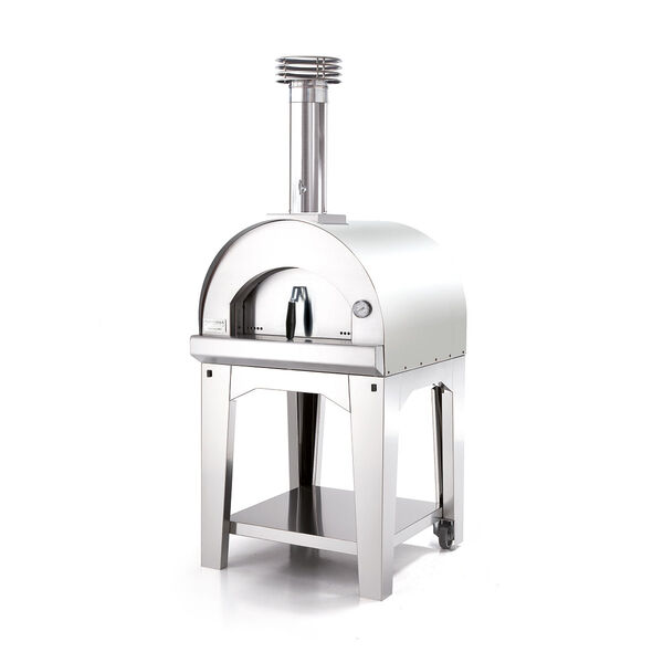Fontana - Margherita Wood Burning Pizza Oven with Trolley - Stainless Steel product image