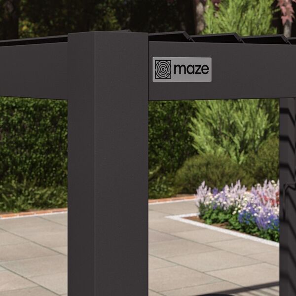 Maze Como - 4m x 4m Aluminium Metal Outdoor Garden Pergola - Grey product image