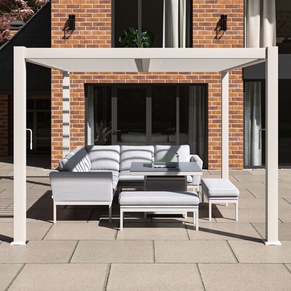 Maze Como - 3m x 4m Aluminium Metal Outdoor Garden Pergola - White  product image