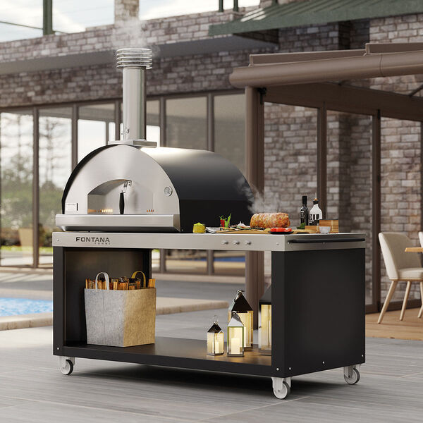Fontana - Mangiafuoco Wood Burning Build In Pizza Oven - Anthracite