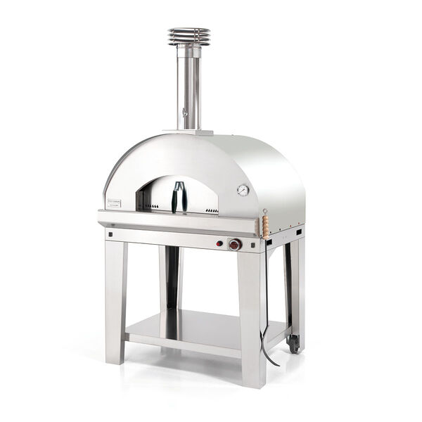 Fontana - Mangiafuoco Build in Gas Pizza Oven with Trolley - Stainless Steel