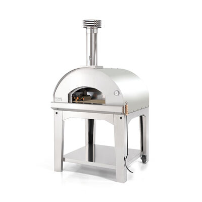Fontana - Marinara Wood Burning Build in Pizza Oven with Trolley - Stainless Steel product image