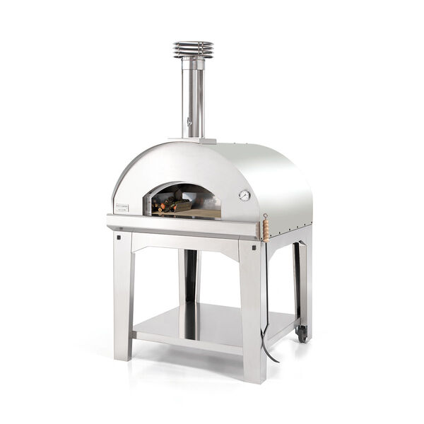 Fontana - Marinara Wood Burning Build in Pizza Oven with Trolley - Stainless Steel product image