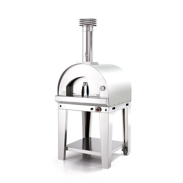 Fontana - Margherita Build in Gas Pizza Oven with Trolley - Stainless Steel