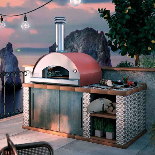 Fontana - Mangiafuoco Wood Burning Build In Pizza Oven - Rosso product image