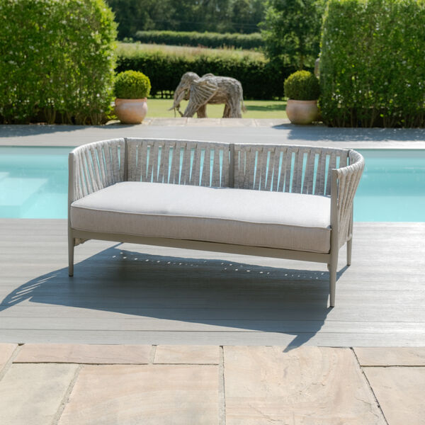 Maze - Milan Rope Weave 2 Seat Sofa Set with Rectangular Coffee Table - Cool Linen product image