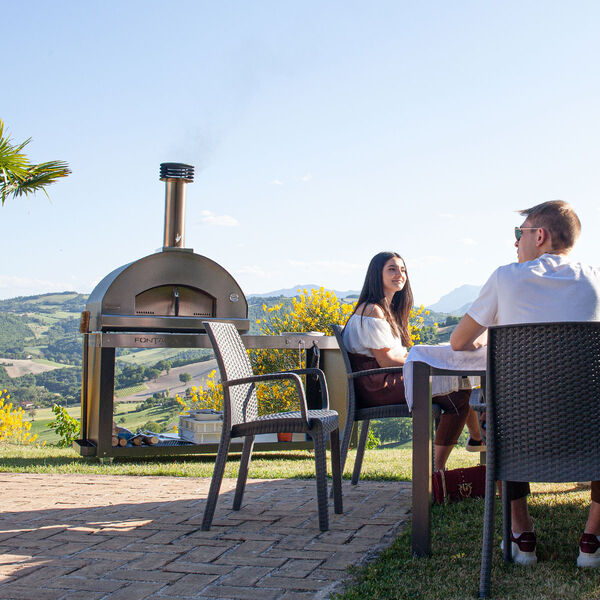 Fontana - Mangiafuoco Wood Burning Build In Pizza Oven - Stainless Steel