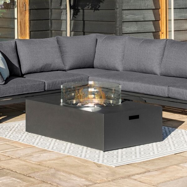 Maze - Oslo Aluminium Corner Group with Rectangular Gas Fire Pit Coffee Table product image