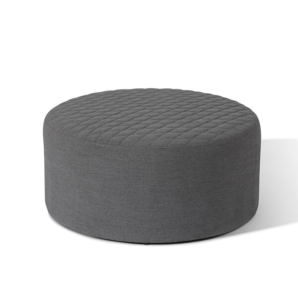 Maze - Outdoor Fabric Ambition Quilted Footstool - Flanelle product image