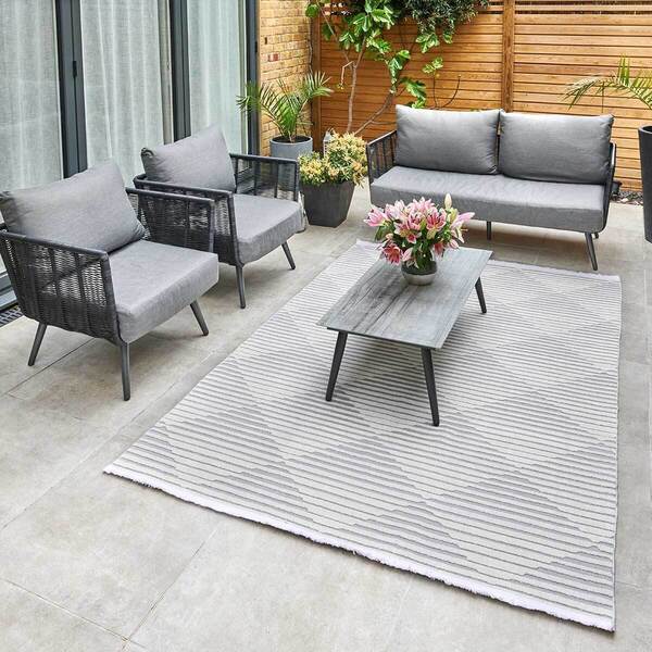 Jazz - Diamond Silver Indoor and Outdoor Rug - 220cm x 160cm product image
