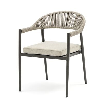 Maze - Roma Rope Weave 6 Seat Round Dining Set - Clay Stone Grey product image