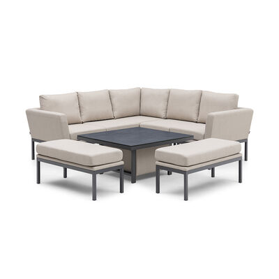 Maze - Outdoor Fabric Pulse Square Corner Dining Set with Rising Table - Oatmeal product image