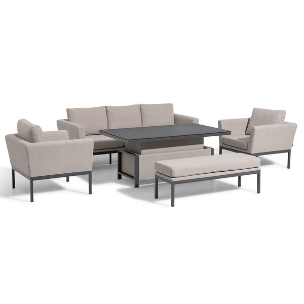Maze - Outdoor Fabric Pulse 3 Seat Sofa Set with Rising Table - Oatmeal product image