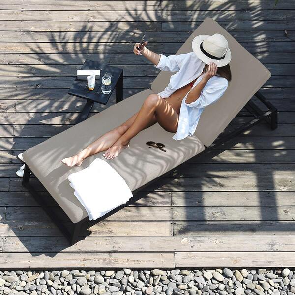 Maze - Outdoor Fabric Allure Sunlounger - Oatmeal product image
