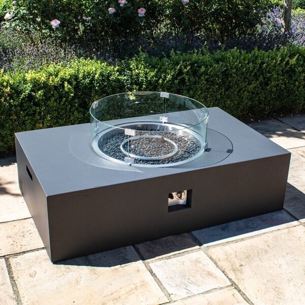 Maze - Rectangular Gas Fire Pit Coffee Table - Charcoal product image