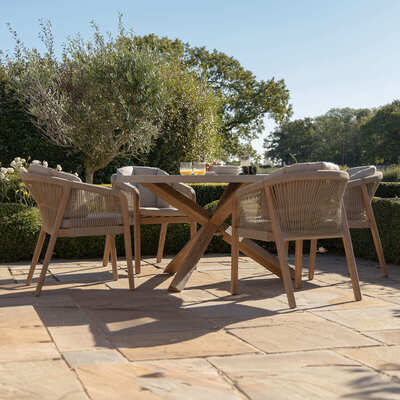 Maze - Martinique Rope Weave 4 Seat Round Dining Set product image
