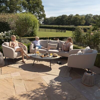 Maze - Outdoor Fabric Ambition 3 Seat Sofa Set with Oval Coffee Table - Oatmeal product image