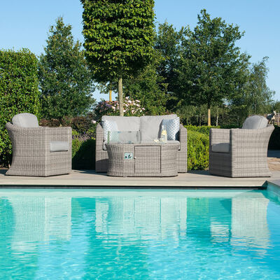 Maze - Oxford 2 Seat Rattan Sofa Set with Fire Pit Coffee Table product image