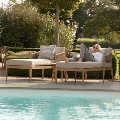Maze - Porto Rope Weave Double Sunlounger Set with Small Round Coffee Table product image