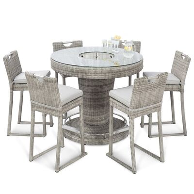Maze - Oxford 6 Seat Round Rattan Bar Set with Ice Bucket product image