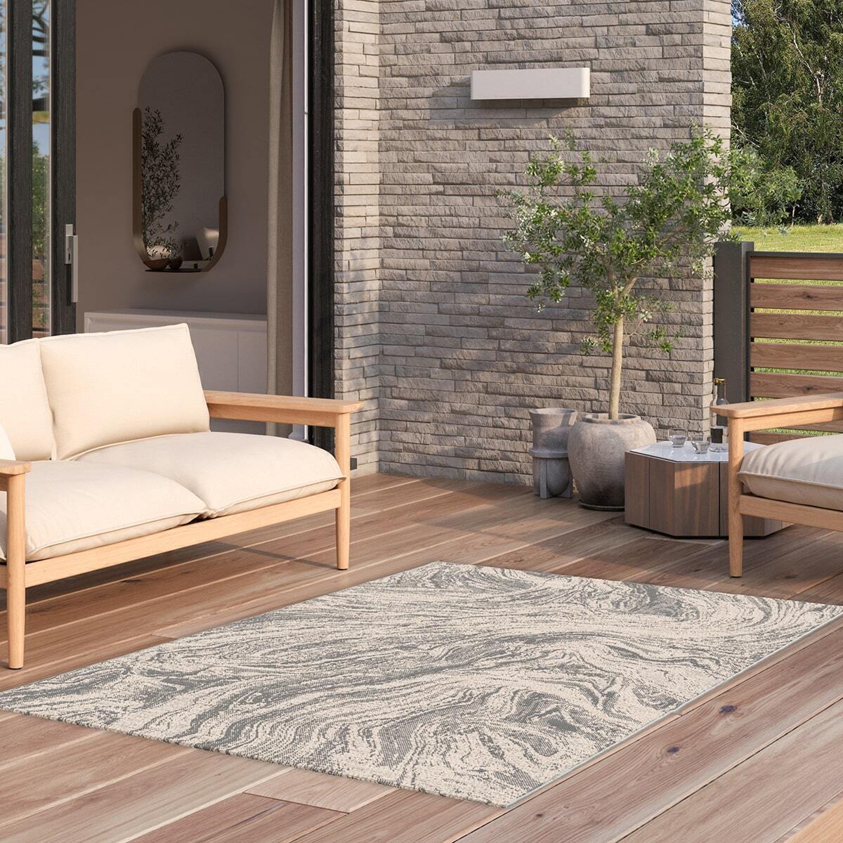 Maze - Cloud Marble Indoor and Outdoor Rug - 200x290cm product image