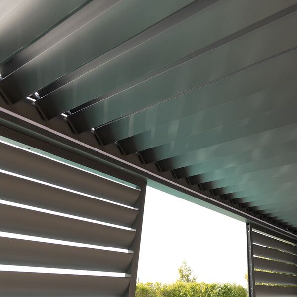 Maze - Eden 3m x 4m Aluminium Metal Outdoor Garden Pergola with LED Lights & Motorised Roof (Customise with Blinds or Louvres) product image