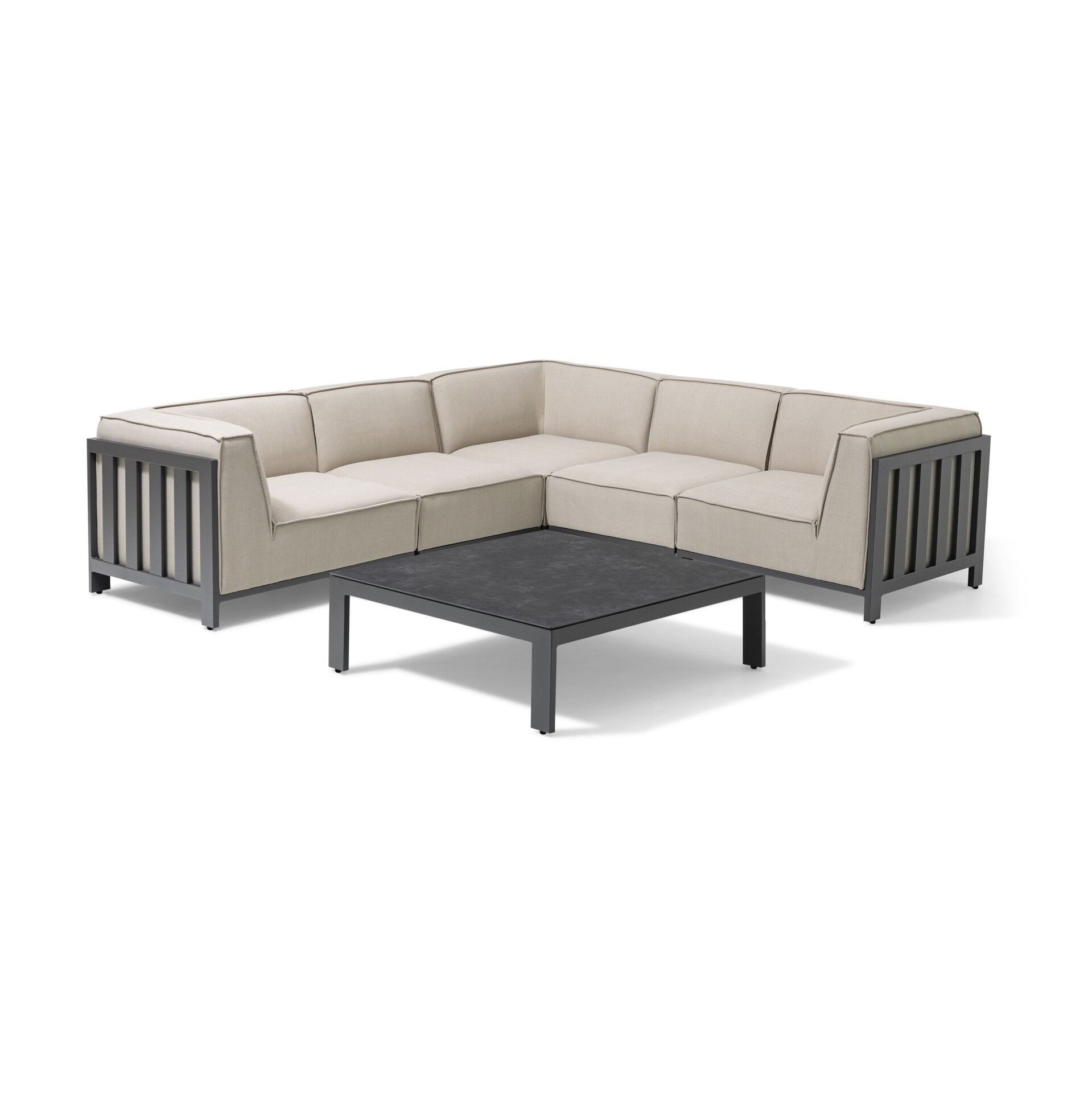Maze - Outdoor Fabric Ibiza Small Corner Sofa Set with Square Coffee Table - Oatmeal product image