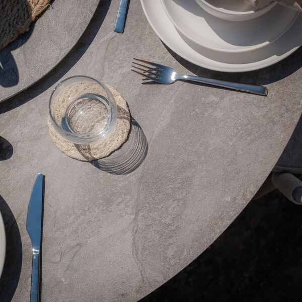Maze - Monaco Rope Weave 6 Seat Oval Dining Set with Lazy Susan - Cool Linen product image