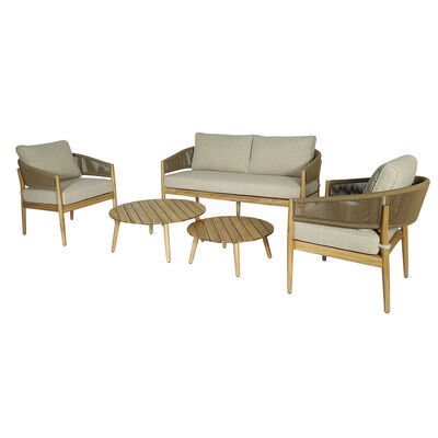 Maze - Porto Rope Weave 2 Seat Sofa Set with Pair of Round Coffee Tables & Armchairs product image