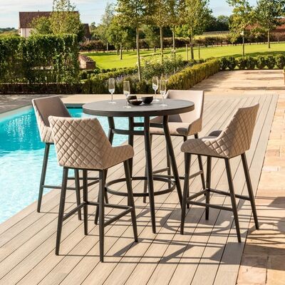 Maze - Outdoor Fabric Regal 4 Seat Round Bar Set - Taupe product image