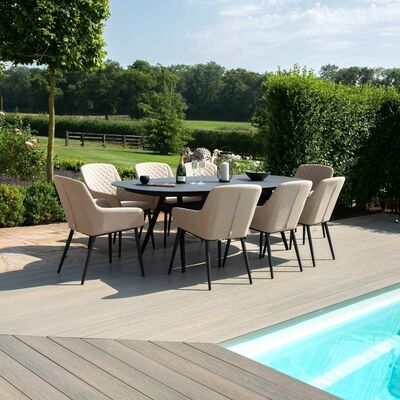 Maze - Outdoor Fabric Zest 8 Seat Oval Dining Set - Taupe product image