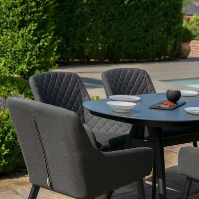 Maze - Outdoor Fabric Zest 6 Seat Oval Dining Set - Charcoal product image