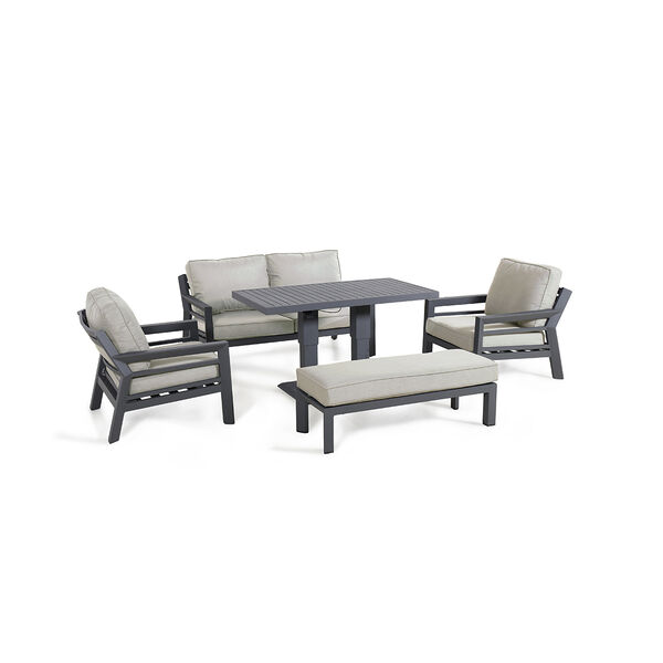 Maze - New York 2 Seat Aluminium Sofa Set with Rising Table - Dove Grey product image